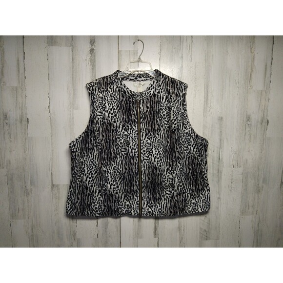 Jordan Woman Women's Size 3X Animal Print Full Zip Vest - Picture 1 of 5